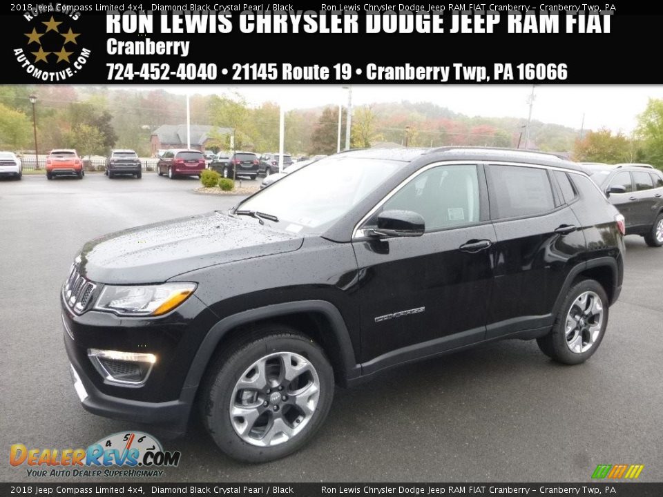 2018 Jeep Compass Limited 4x4 Diamond Black Crystal Pearl / Black Photo #1