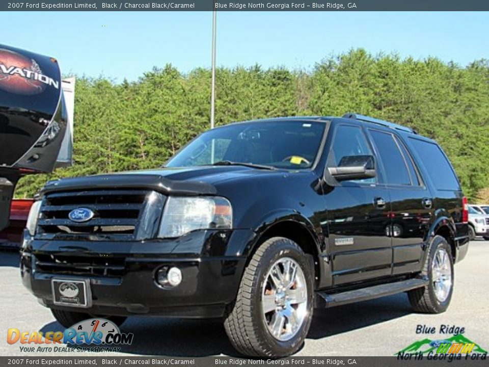 2007 Ford Expedition Limited Black / Charcoal Black/Caramel Photo #1
