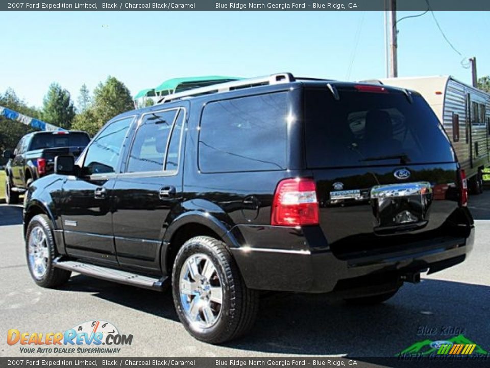 2007 Ford Expedition Limited Black / Charcoal Black/Caramel Photo #3