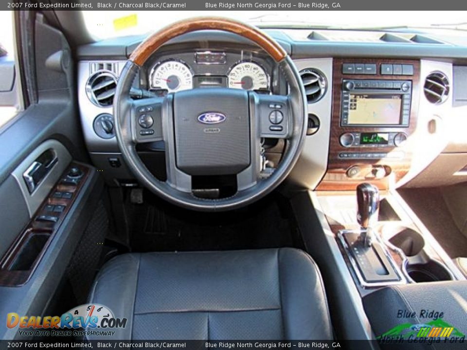 2007 Ford Expedition Limited Black / Charcoal Black/Caramel Photo #19