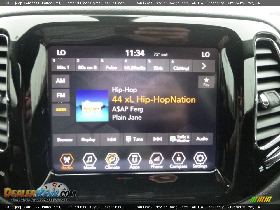 2018 Jeep Compass Limited 4x4 Diamond Black Crystal Pearl / Black Photo #16