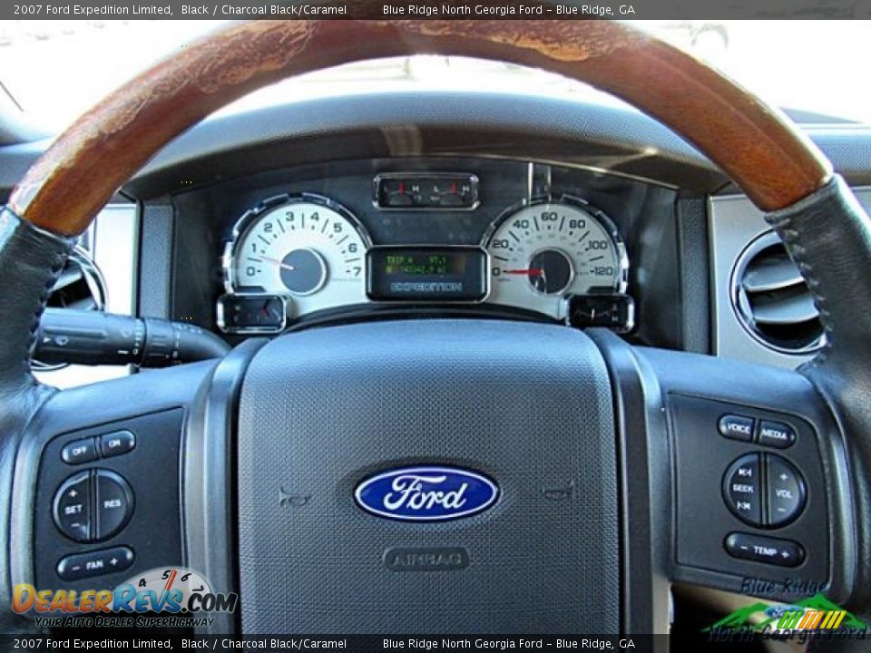 2007 Ford Expedition Limited Black / Charcoal Black/Caramel Photo #21