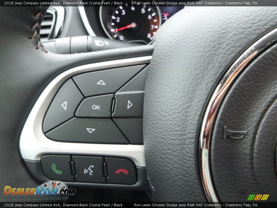2018 Jeep Compass Limited 4x4 Diamond Black Crystal Pearl / Black Photo #19