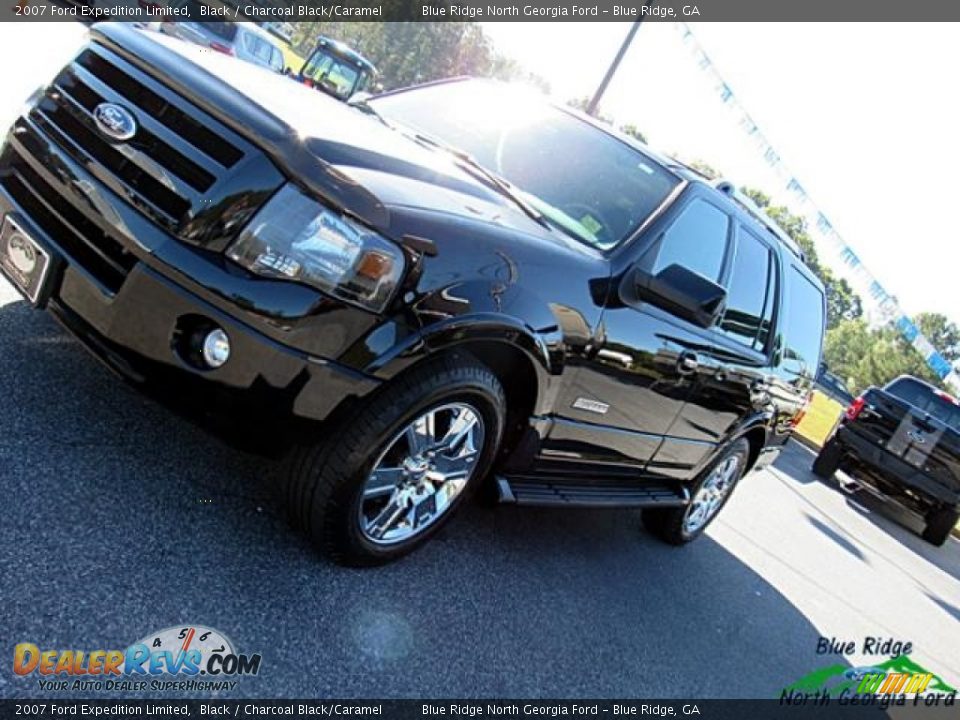 2007 Ford Expedition Limited Black / Charcoal Black/Caramel Photo #30