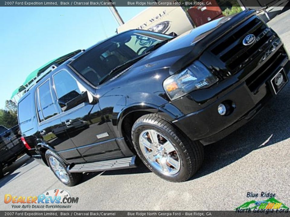 2007 Ford Expedition Limited Black / Charcoal Black/Caramel Photo #31