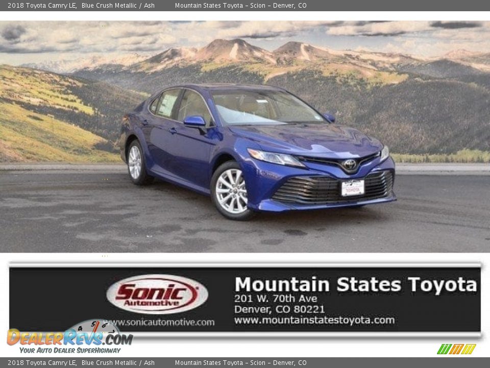 2018 Toyota Camry LE Blue Crush Metallic / Ash Photo #1