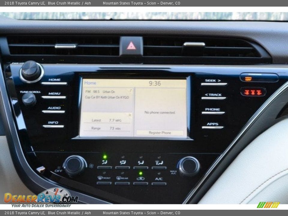 2018 Toyota Camry LE Blue Crush Metallic / Ash Photo #6