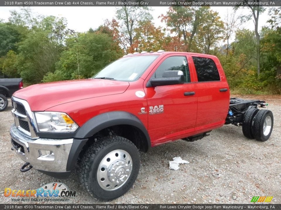 2018 Ram 4500 Tradesman Crew Cab 4x4 Chassis Flame Red / Black/Diesel Gray Photo #1
