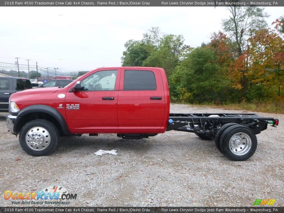 2018 Ram 4500 Tradesman Crew Cab 4x4 Chassis Flame Red / Black/Diesel Gray Photo #2