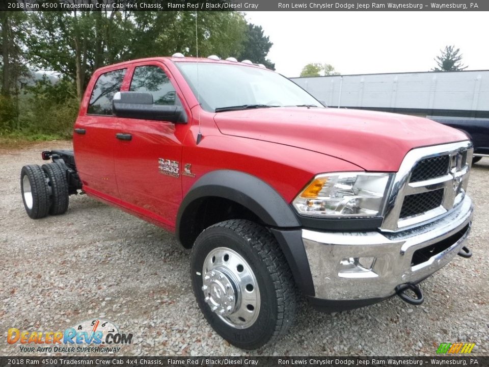 2018 Ram 4500 Tradesman Crew Cab 4x4 Chassis Flame Red / Black/Diesel Gray Photo #7