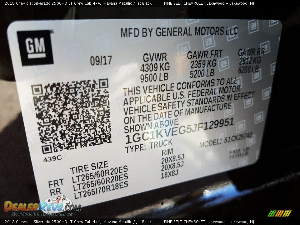 2018 Chevrolet Silverado 2500HD LT Crew Cab 4x4 Havana Metallic / Jet Black Photo #9