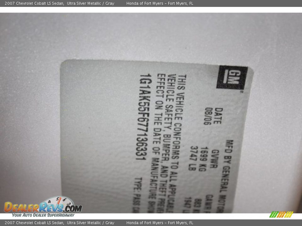 2007 Chevrolet Cobalt LS Sedan Ultra Silver Metallic / Gray Photo #25