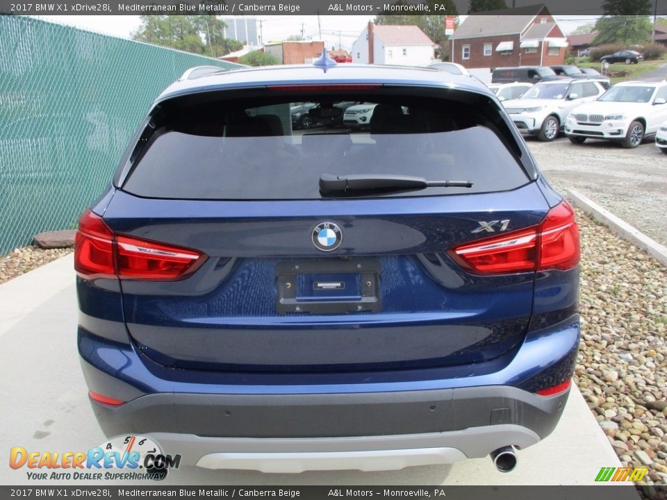 2017 BMW X1 xDrive28i Mediterranean Blue Metallic / Canberra Beige Photo #4