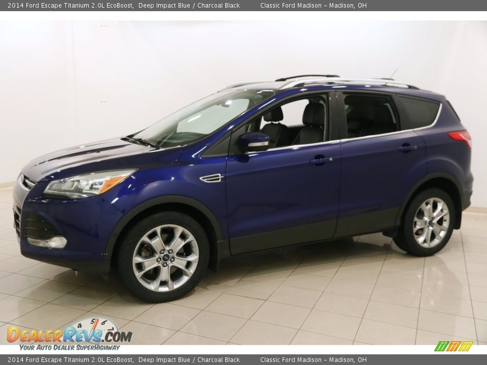 2014 Ford Escape Titanium 2.0L EcoBoost Deep Impact Blue / Charcoal Black Photo #3