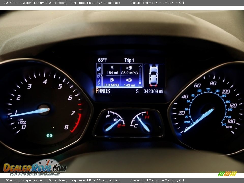2014 Ford Escape Titanium 2.0L EcoBoost Deep Impact Blue / Charcoal Black Photo #7