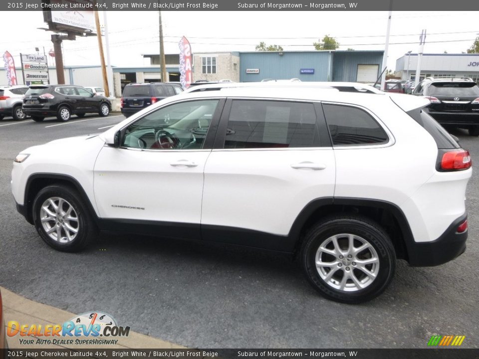 2015 Jeep Cherokee Latitude 4x4 Bright White / Black/Light Frost Beige Photo #7