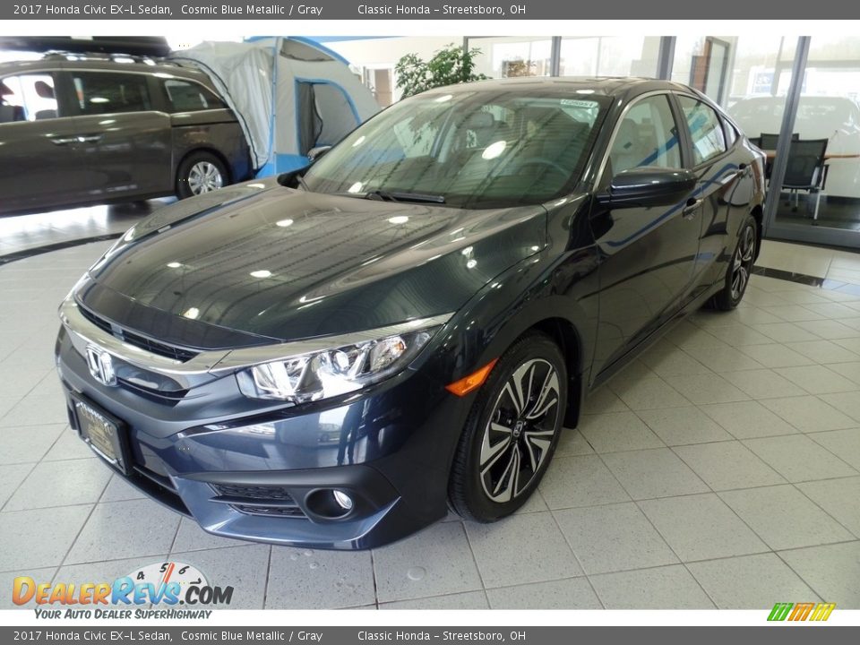 2017 Honda Civic EX-L Sedan Cosmic Blue Metallic / Gray Photo #1