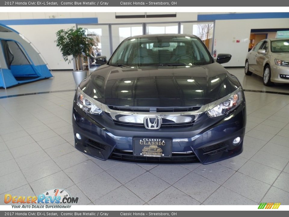 2017 Honda Civic EX-L Sedan Cosmic Blue Metallic / Gray Photo #2