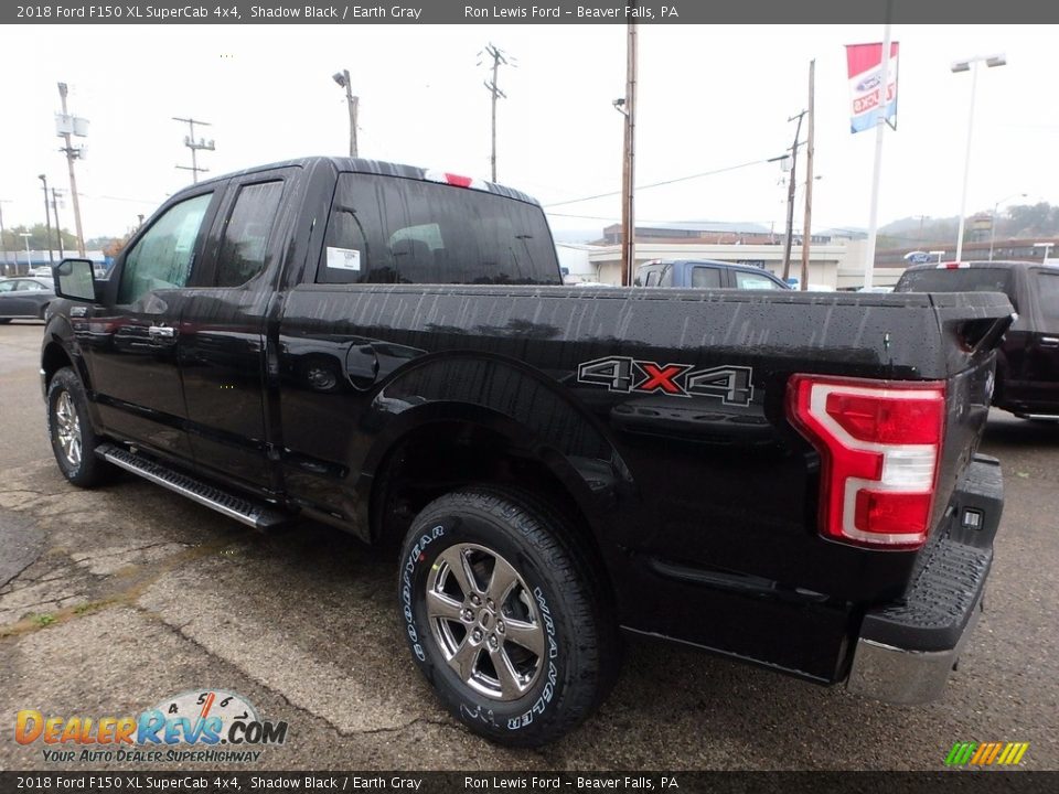 2018 Ford F150 XL SuperCab 4x4 Shadow Black / Earth Gray Photo #4