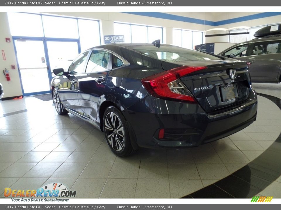 2017 Honda Civic EX-L Sedan Cosmic Blue Metallic / Gray Photo #4