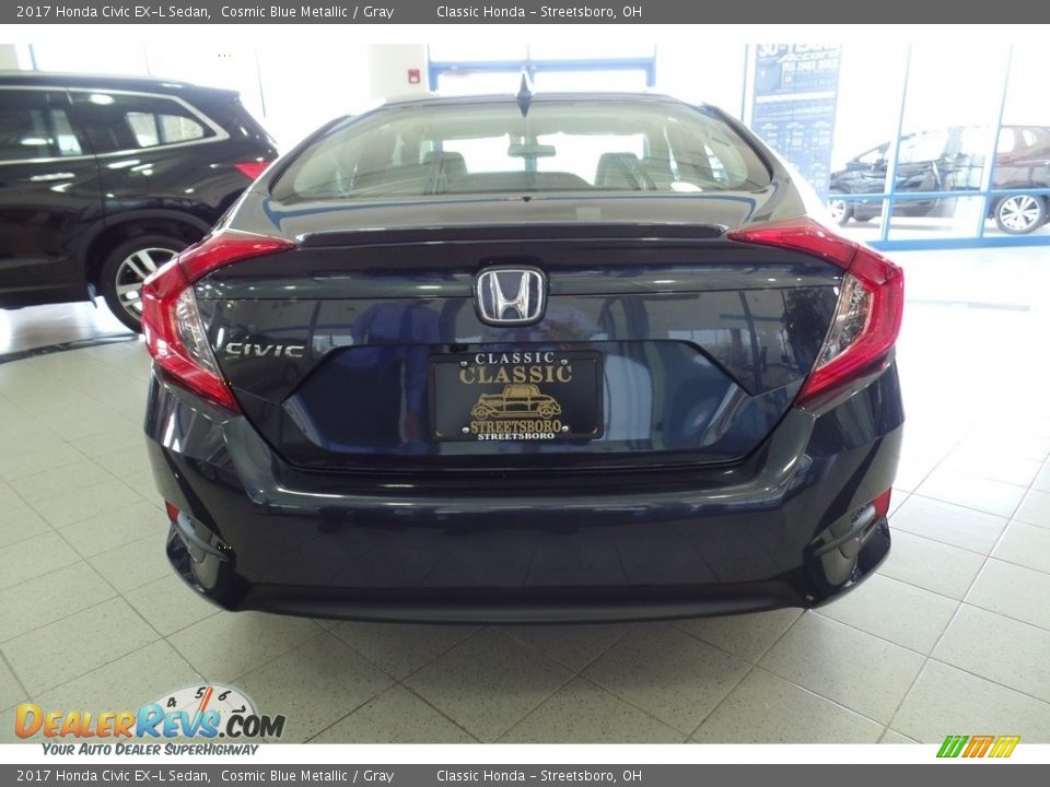 2017 Honda Civic EX-L Sedan Cosmic Blue Metallic / Gray Photo #5