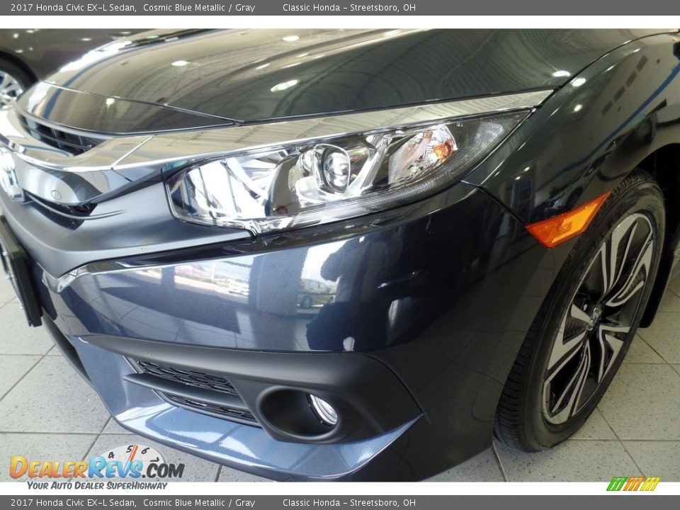 2017 Honda Civic EX-L Sedan Cosmic Blue Metallic / Gray Photo #6