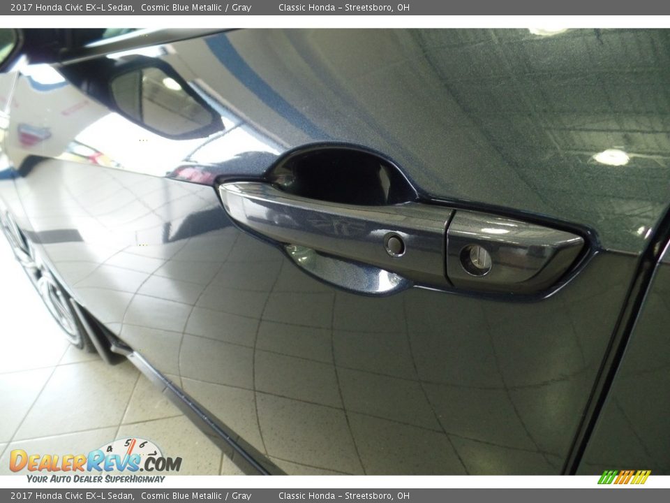 2017 Honda Civic EX-L Sedan Cosmic Blue Metallic / Gray Photo #10