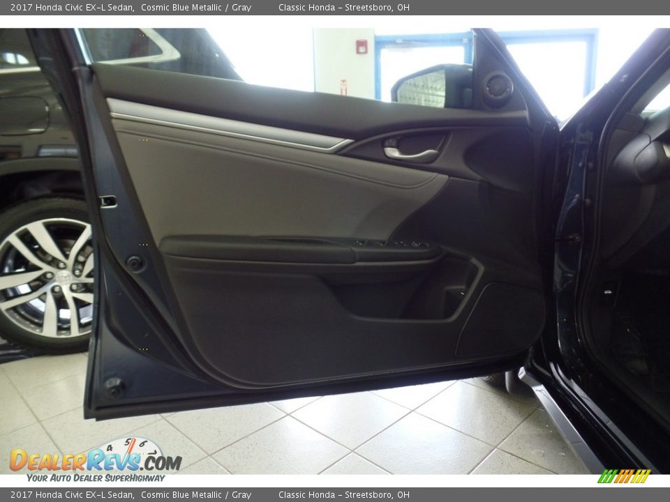 2017 Honda Civic EX-L Sedan Cosmic Blue Metallic / Gray Photo #11