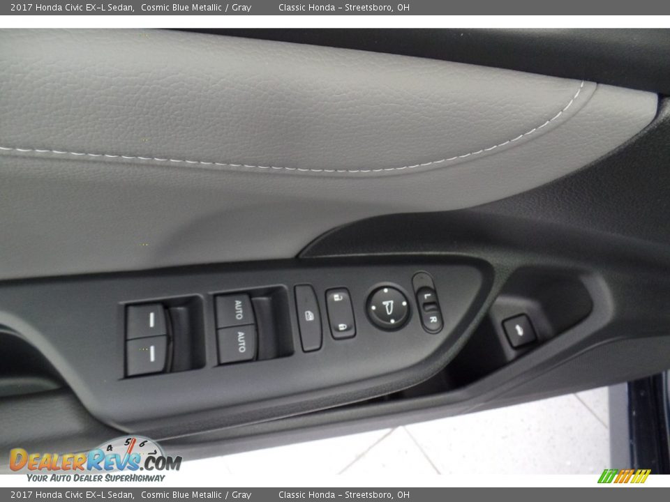 2017 Honda Civic EX-L Sedan Cosmic Blue Metallic / Gray Photo #12