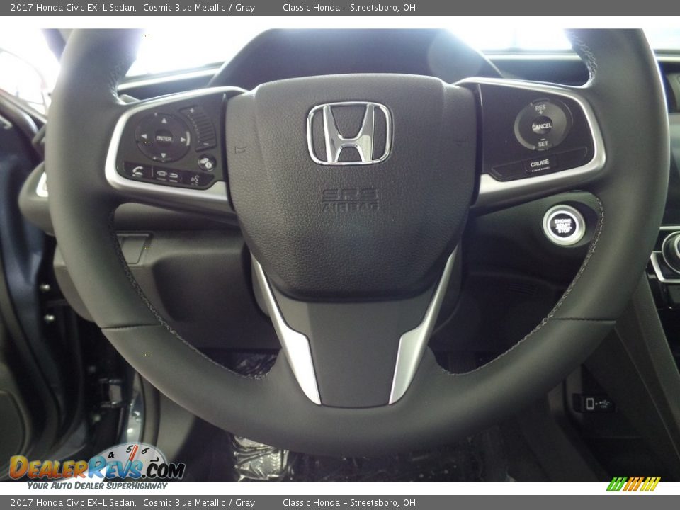 2017 Honda Civic EX-L Sedan Cosmic Blue Metallic / Gray Photo #14