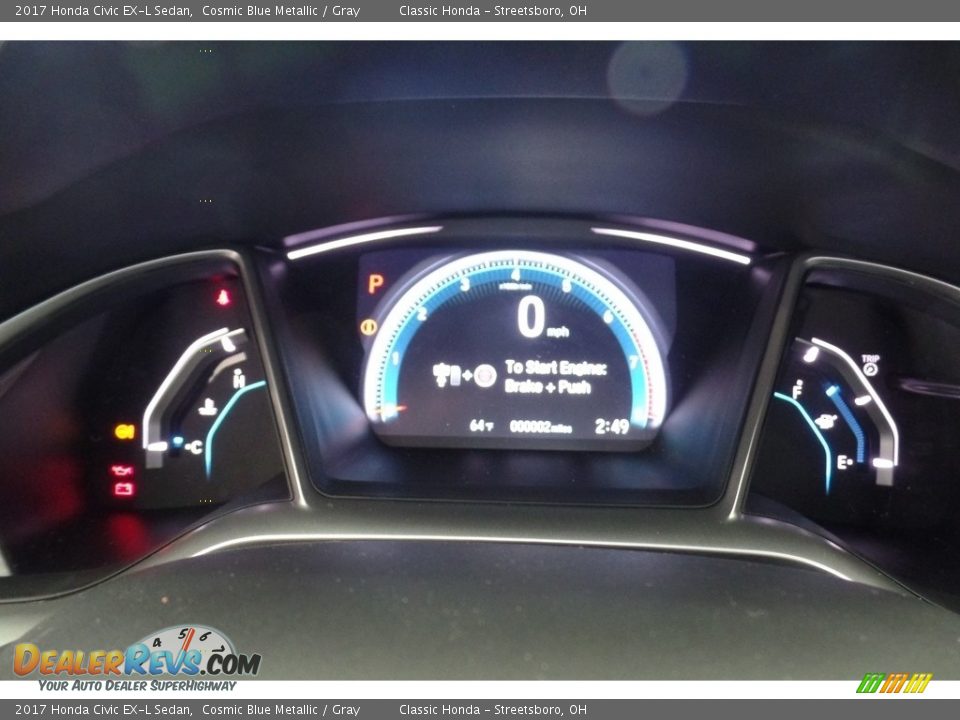 2017 Honda Civic EX-L Sedan Cosmic Blue Metallic / Gray Photo #16