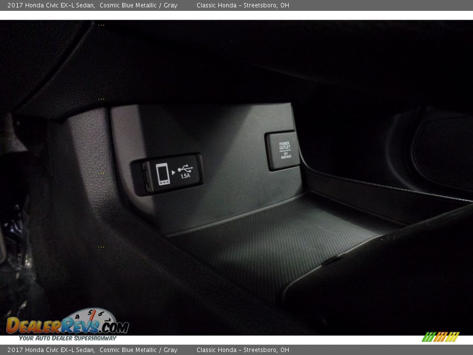 2017 Honda Civic EX-L Sedan Cosmic Blue Metallic / Gray Photo #19
