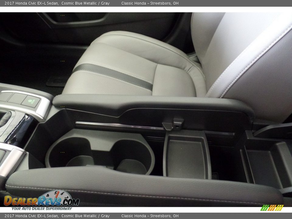 2017 Honda Civic EX-L Sedan Cosmic Blue Metallic / Gray Photo #22