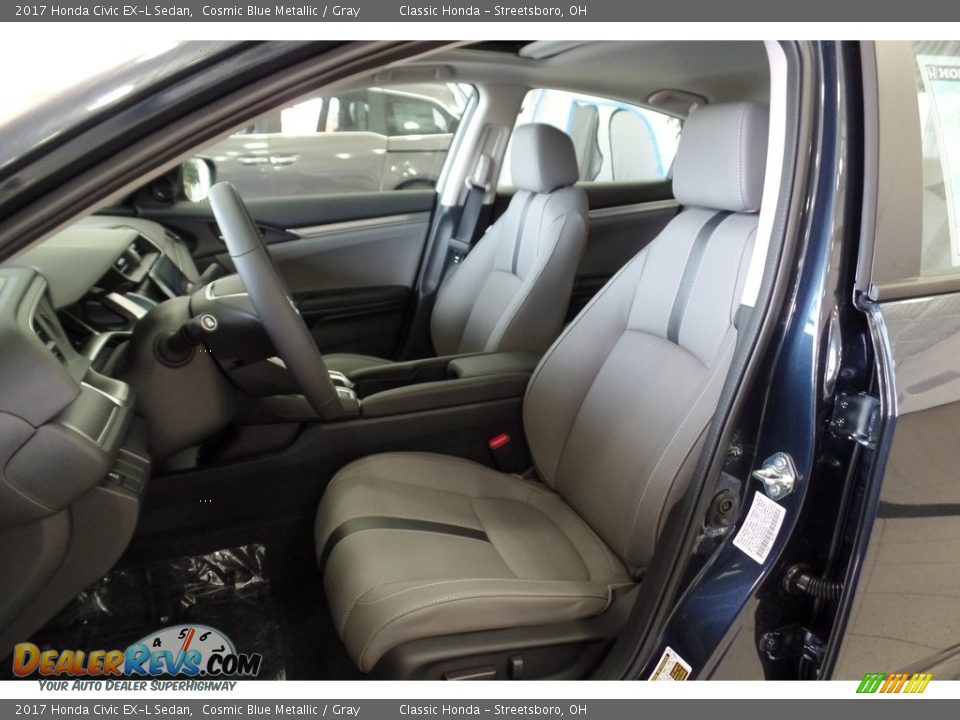 2017 Honda Civic EX-L Sedan Cosmic Blue Metallic / Gray Photo #24