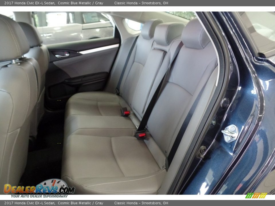 2017 Honda Civic EX-L Sedan Cosmic Blue Metallic / Gray Photo #25