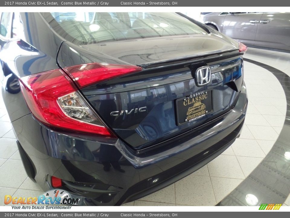 2017 Honda Civic EX-L Sedan Cosmic Blue Metallic / Gray Photo #27