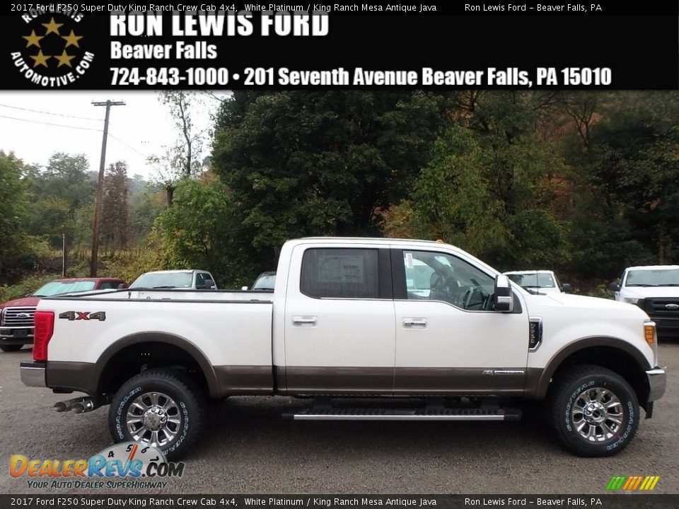 2017 Ford F250 Super Duty King Ranch Crew Cab 4x4 White Platinum / King Ranch Mesa Antique Java Photo #1