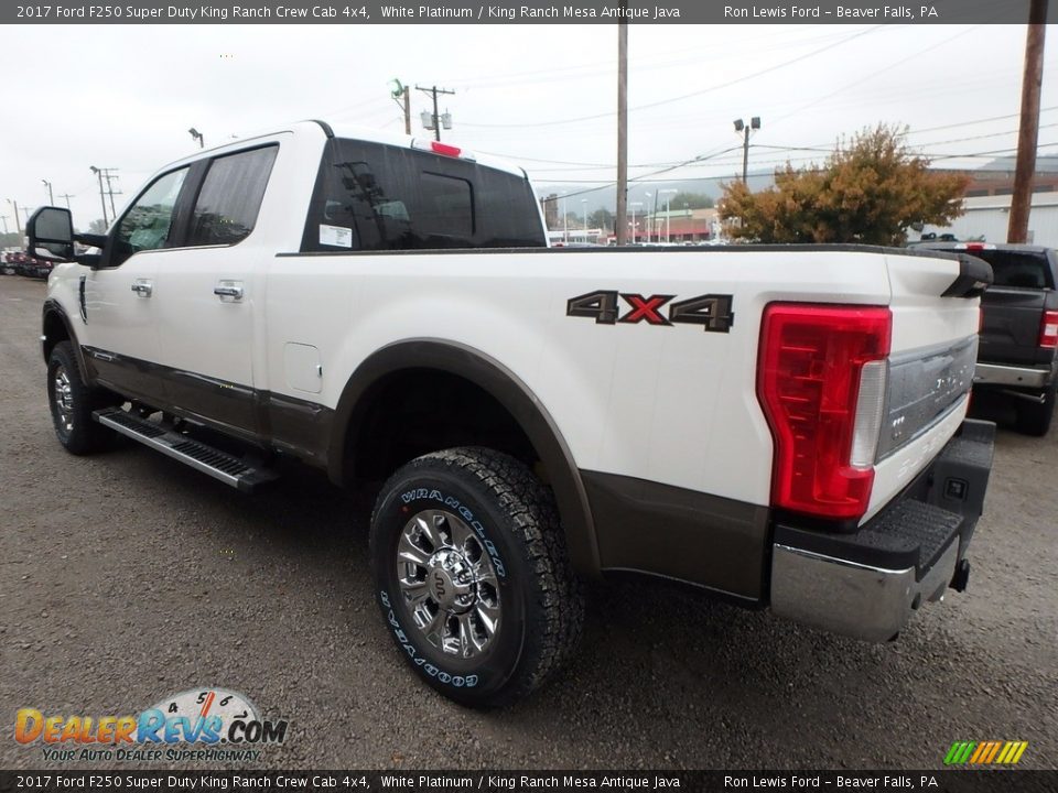 2017 Ford F250 Super Duty King Ranch Crew Cab 4x4 White Platinum / King Ranch Mesa Antique Java Photo #4