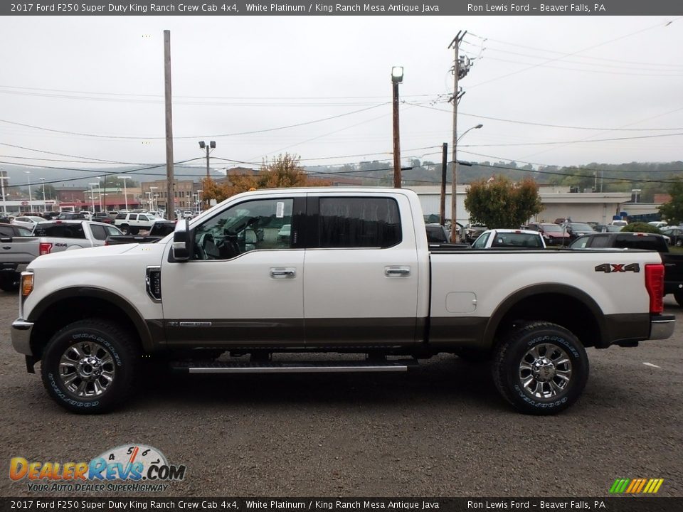 2017 Ford F250 Super Duty King Ranch Crew Cab 4x4 White Platinum / King Ranch Mesa Antique Java Photo #5