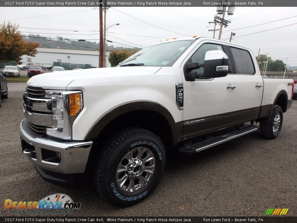 2017 Ford F250 Super Duty King Ranch Crew Cab 4x4 White Platinum / King Ranch Mesa Antique Java Photo #6