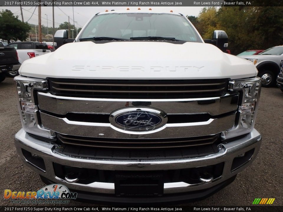 2017 Ford F250 Super Duty King Ranch Crew Cab 4x4 White Platinum / King Ranch Mesa Antique Java Photo #7