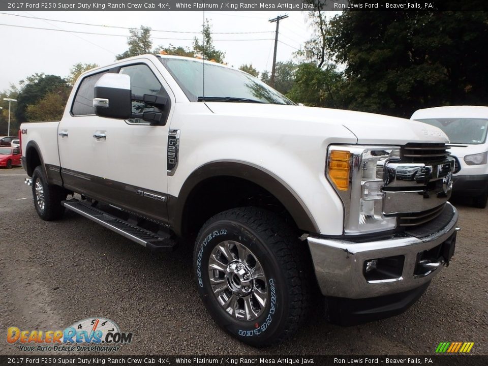 2017 Ford F250 Super Duty King Ranch Crew Cab 4x4 White Platinum / King Ranch Mesa Antique Java Photo #8