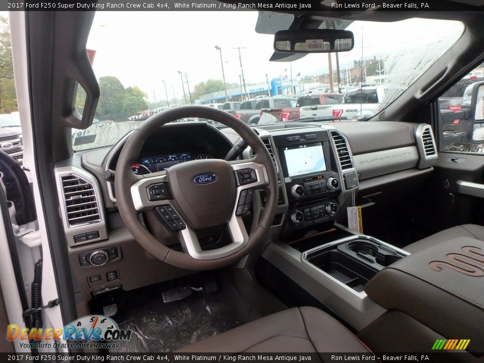 2017 Ford F250 Super Duty King Ranch Crew Cab 4x4 White Platinum / King Ranch Mesa Antique Java Photo #12