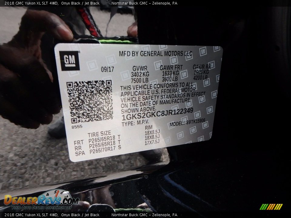 2018 GMC Yukon XL SLT 4WD Onyx Black / Jet Black Photo #15