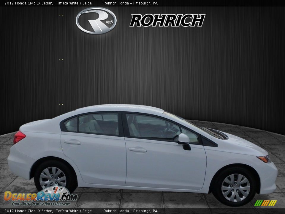 2012 Honda Civic LX Sedan Taffeta White / Beige Photo #2