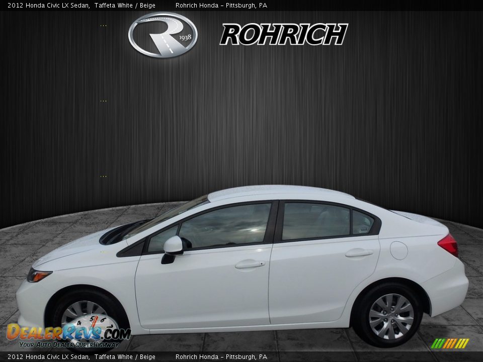 2012 Honda Civic LX Sedan Taffeta White / Beige Photo #4