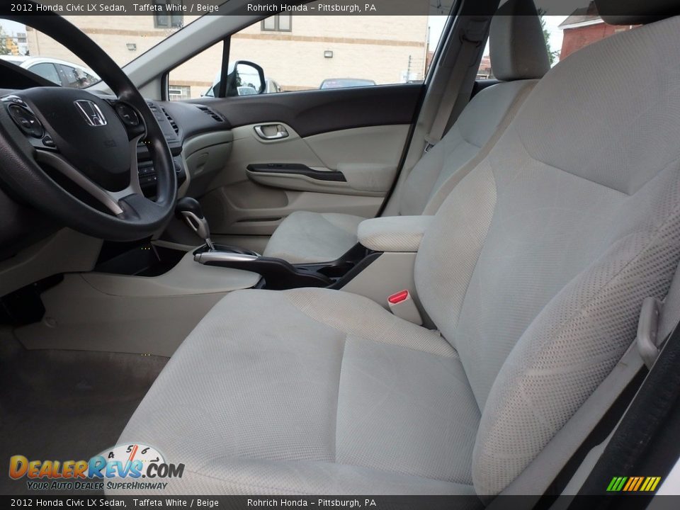 2012 Honda Civic LX Sedan Taffeta White / Beige Photo #6