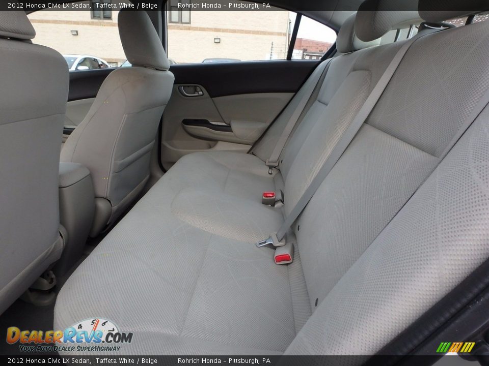 2012 Honda Civic LX Sedan Taffeta White / Beige Photo #7