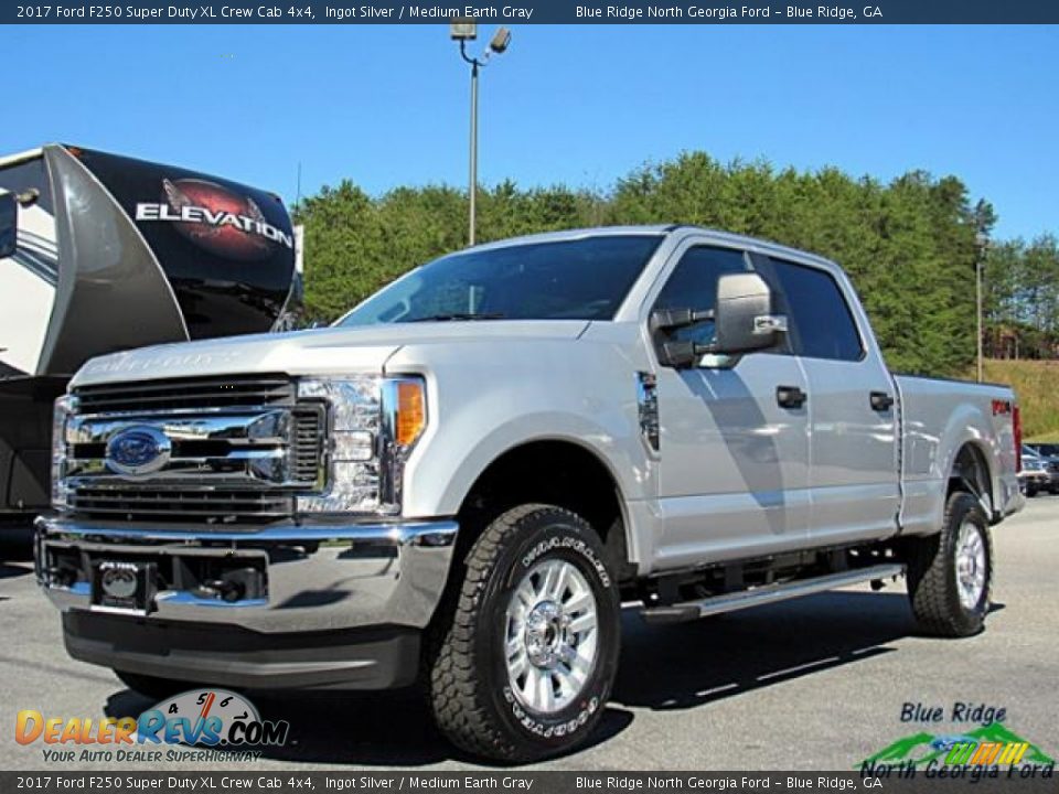 2017 Ford F250 Super Duty XL Crew Cab 4x4 Ingot Silver / Medium Earth Gray Photo #1