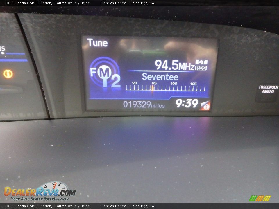 2012 Honda Civic LX Sedan Taffeta White / Beige Photo #10